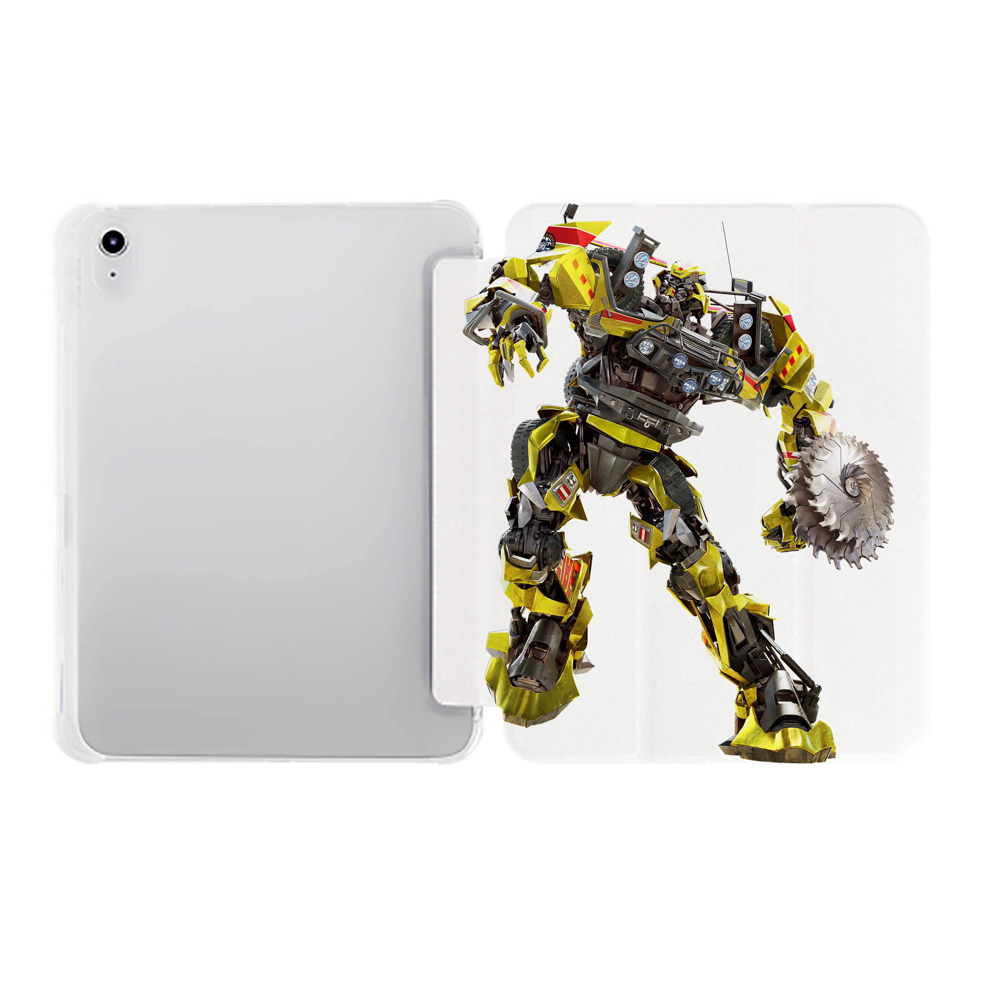 （画像用） Transformers トランスフォーマー IPad ケース ペン収納付き 三つ折りスタンド PUレザー×シリコン 対応機種9.5/10.5/10.9インチ